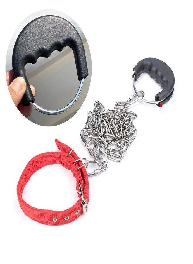 UtySty 2 Pack Heavy Duty Dog Leash Handle with Rubber Grips Duty Dog Chains Handle Lead Grab Tab for Dogs Tie Out Cable Stainless Steel Tie-Out Chain Large Dogs Training Collar Runner Leash Lead - Image 3